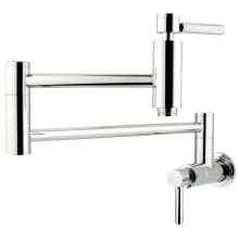 Concord 3.8 GPM Wall Mounted Double Handle Pot Filler Faucet with Metal Lever Handles