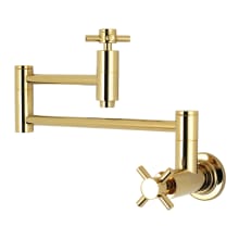 Concord 3.8 GPM Wall Mounted Double Handle Pot Filler Faucet with Metal Cross Handles