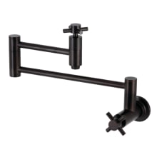 Concord 3.8 GPM Wall Mounted Double Handle Pot Filler Faucet with Metal Cross Handles