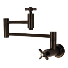 Millennium 3.8 GPM Wall Mounted Double Handle Pot Filler Faucet with Metal Handles