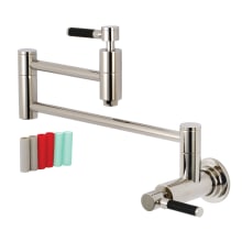 Kaiser 3.8 GPM Wall Mounted Double Handle Pot Filler Faucet with Metal Handles