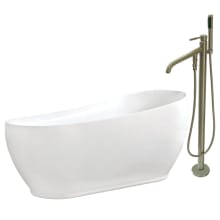 Aqua Eden 71" Free Standing Acrylic Soaking Tub with Tub Filler, Reversible Drain, Drain Assembly, and Overflow