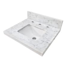 Fredrickson 19" Single Rectangular Marble Vanity Top with Backsplash and 8" Faucet Centers