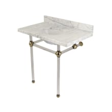 Templeton 36" Oval Marble Wall Mounted Bathroom Console with Legs and 3 Faucet Holes at 8" Centers