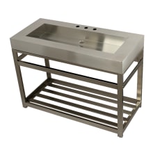 Kingston Commercial 49" Single Basin Stainless Steel Console Sink with Console Base