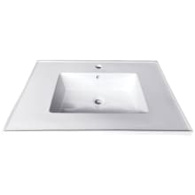 Continental 25" X 22" Vitreous China Vanity Top with Integrated Basin and 1 Faucet Hole