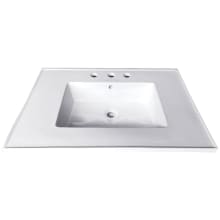 Continental 25" X 22" Ceramic Vanity Top with Integrated Basin and 3 Faucet Holes