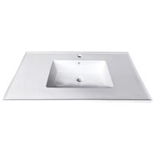Continental 31" X 22" Ceramic Vanity Top with Integrated Ramp Basin and 1 Faucet Hole