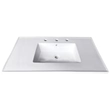 Continental 31" X 22" Ceramic Vanity Top with Integrated Basin and 3 Faucet Holes
