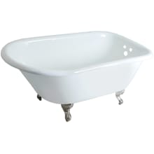 Aqua Eden 48" Clawfoot Cast Iron Soaking Tub with Reversible Drain, and Overflow