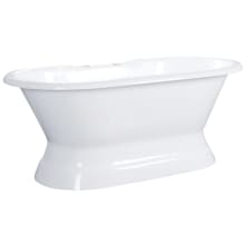 Aqua Eden 60" Free Standing Cast Iron Tub with 7" Faucet Drillings