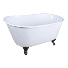 Onamia 48" Clawfoot Cast Iron Soaking Tub with Reversible Drain and Overflow
