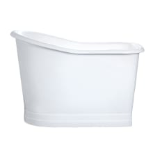 Aqua Eden 51" Free Standing Cast Iron Soaking Tub with Reversible Drain and Overflow