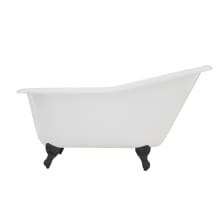 Aqua Eden 60" Clawfoot Cast Iron Soaking Tub with Reversible Drain, and Overflow