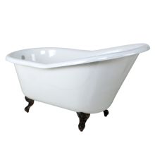 Aqua Eden 60" Clawfoot Cast Iron Soaking Tub with Reversible Drain, and Overflow