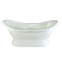 Aqua Eden 72-1/16" Free Standing Cast Iron Soaker Bathtub with Center Drain