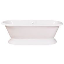 Aqua Eden 72" Free Standing Cast Iron Soaker Bathtub with Center Drain