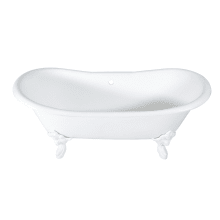 Aqua Eden 72 Clawfoot Cast Iron Soaking Tub with Center Drain, and Overflow