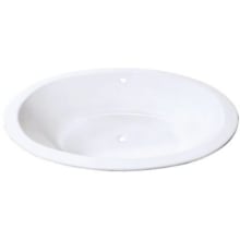 Aqua Eden 57" Drop In Cast Iron Soaking Tub with Center Drain and Overflow