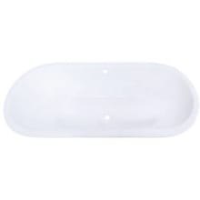 Aqua Eden 63" Drop In Cast Iron Soaking Tub with Center Drain and Overflow
