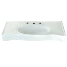 Imperial 35-13/16" Specialty Ceramic Wall Mounted Bathroom Console Sink with Overflow and 3 Faucet Holes at 8" Centers
