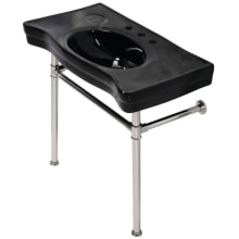 Imperial 35-13/16" Vitreous China Wall Mounted Console Bathroom Sink with Stainless Steel Legs