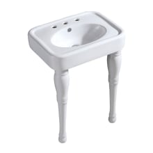 Derrah 25-9/16" Rectangular Ceramic Console Bathroom Sink with Overflow and 3 Faucet Holes at 8" Centers