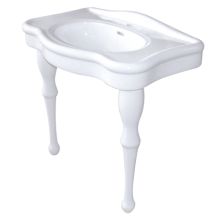 Imperial 31-7/8" Oval Ceramic Wall Mounted Bathroom Console with Legs and 1 Faucet Holes at " Centers