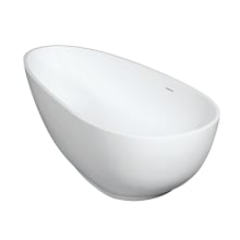 Arcticstone 67" Free Standing Solid Surface Soaking Tub with Center Drain, Drain Assembly, and Overflow