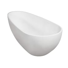 Arcticstone 72" Free Standing Solid Surface Soaking Tub with Center Drain, Drain Assembly, and Overflow