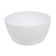 Arcticstone 52" Free Standing Solid Surface Soaking Tub with Center Drain Assembly and Overflow - Includes Tub Filler