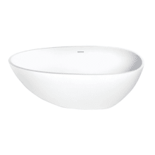 Aqua Eden 59" Free Standing Engineered Stone Soaking Tub with Center Drain, Drain Assembly, and Overflow