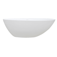 Arcticstone 63" Free Standing Solid Surface Soaking Tub with Reversible Drain Assembly and Overflow