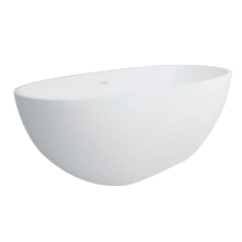 Aqua Eden 65" Free Standing Engineered Stone Soaking Tub with Center Drain, Drain Assembly, and Overflow