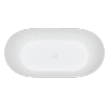 Aqua Eden 64-9/16" Free Standing Solid Surface Soaking Tub with Center Drain