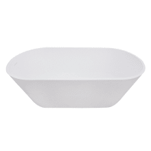 Arcticstone 67" Free Standing Solid Surface Soaking Tub with Reversible Drain Assembly and Overflow