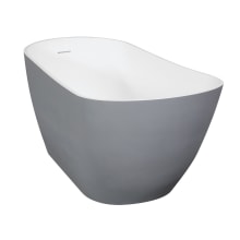 Arcticstone 52" Free Standing Solid Surface Soaking Tub with Reversible Drain, Drain Assembly, and Overflow