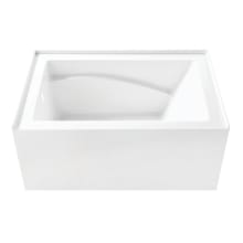 Oriel 48" Three Wall Alcove Acrylic Soaking Tub with Left Drain and Overflow
