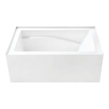 Oriel 54" Three Wall Alcove Acrylic Soaking Tub with Left Drain and Overflow