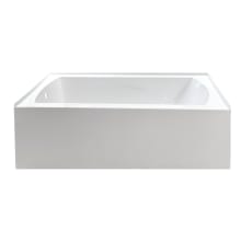 Oriel 60" Three Wall Alcove Acrylic Soaking Tub with Left Drain, and Overflow