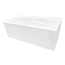 Aqua Eden 60" Three Wall Alcove Acrylic Soaking Tub with Left Drain