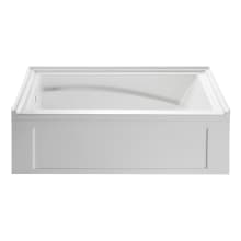 Oriel 60" Three Wall Alcove Acrylic Soaking Tub with Left Drain, and Overflow