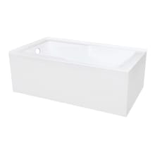 Aqua Eden 60" Three Wall Alcove Acrylic Soaking Tub with Left Drain and Overflow