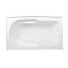 Aqua Eden 60" Three Wall Alcove Acrylic Soaking Tub with Right Drain Assembly and Overflow