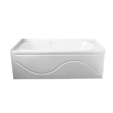 Aqua Eden 60" Three Wall Alcove Acrylic Soaking Tub with Left Drain Assembly and Overflow