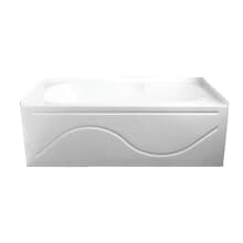 Aqua Eden 60" Three Wall Alcove Acrylic Soaking Tub with Right Drain Assembly and Overflow