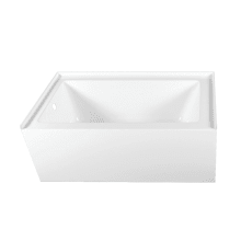 Aqua Eden 60" Three Wall Alcove Acrylic Soaking Tub with Left Drain Assembly and Overflow