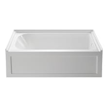 Oriel 60" Three Wall Alcove Acrylic Soaking Tub with Right Drain, and Overflow