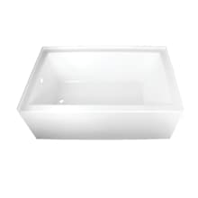 Aqua Eden 60" Three Wall Alcove Acrylic Soaking Tub with Left Drain Drilling and Overflow