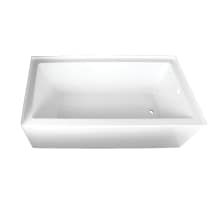 Aqua Eden 66" Three Wall Alcove Acrylic Soaking Tub with Right Drain Hole - Less Assembly and Overflow